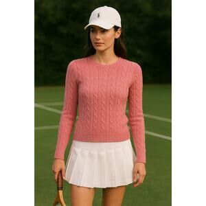 GAP Pink Cable Knit Sweater Women’s Medium | Crewneck Pullover Angora